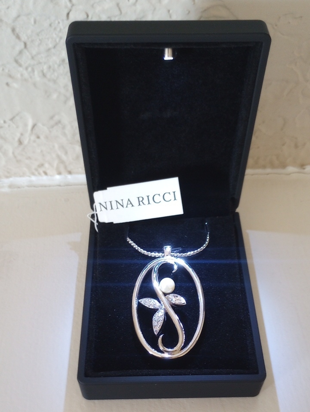 Nina Ricci Faux Pearl & Crystal Necklace